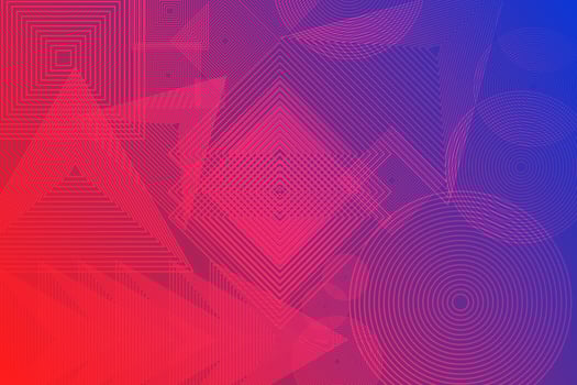 Pattern with geometric elements in pink-blue tones. abstract gradient background vector