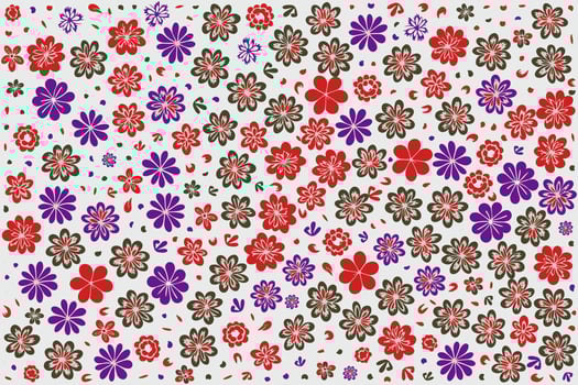floral ornament pattern in colorful flat design for gift wrapping, vector stock