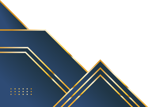 Blue gold modern corner border abstract decorative frame png