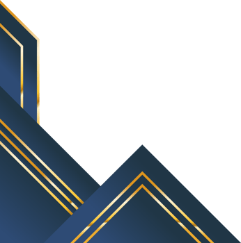 Blue gold modern corner border abstract decorative frame png