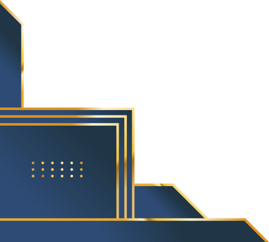 Blue gold modern corner border abstract decorative frame png