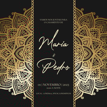 beautiful ornamental wedding invitation vector