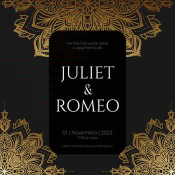 wedding invitation template with ornament lines vector