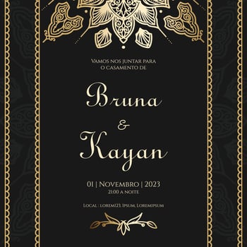 vintage wedding invitation with ornament border vector