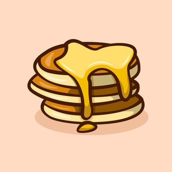 pancake illustration concept in cartoon style vector