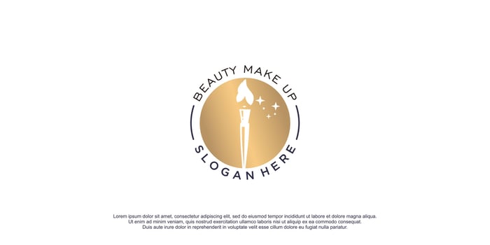 Beauty make up logo with creative and unique style concept design icon premium vector