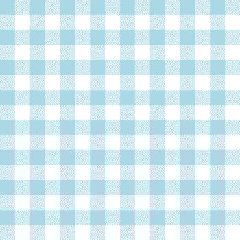 Gingham pattern in desaturated cyan. Herringbone textured seamless geometric Vichy check plaid vector background graphic for spring summer dress, shirt, other modern fashion fabric design.