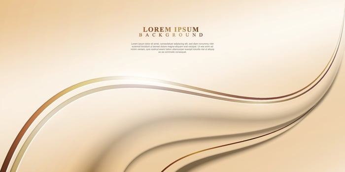 Dark curved with golden lines background. Vector illustration.