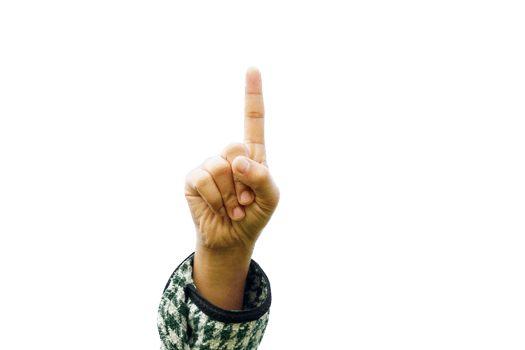 Human hand pointing forward to press a button png