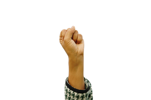 human hand raised fist up png