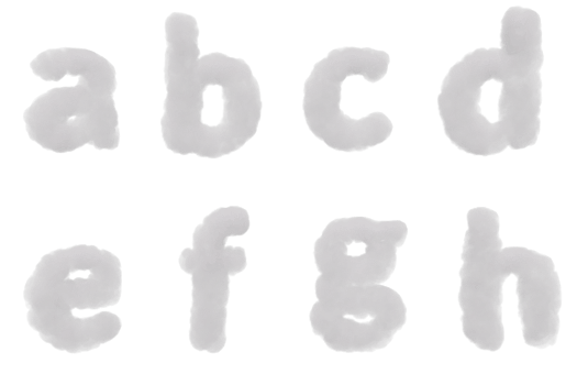 Cloud alphabety isolated. 3d render png