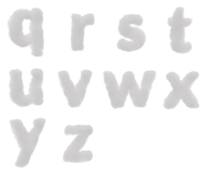 Cloud alphabety isolated. 3d render png