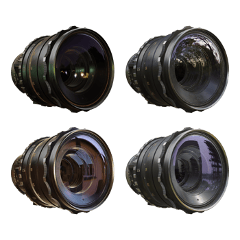 3d rendering of clear camera lens with different environment light reflection png