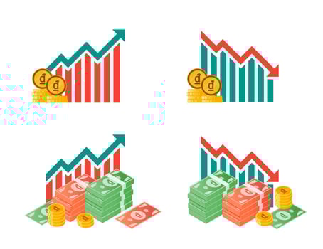Vietnamese Dong Money Fluctuation Illustrations vector