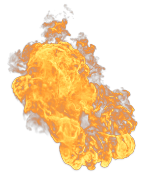 Fire flames isolated. 3d render png