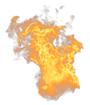 Fire flames isolated. 3d render png