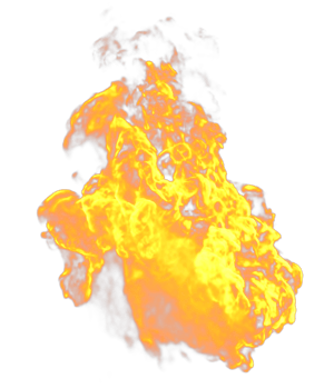 Fire flames isolated. 3d render png