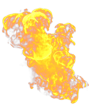 Fire flames isolated. 3d render png