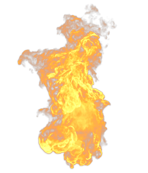 Fire flames isolated. 3d render png