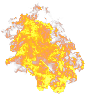 Fire flames isolated. 3d render png