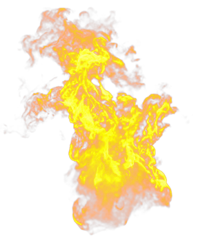 Fire flames isolated. 3d render png