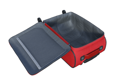 Red luggage open isolated. 3d render png
