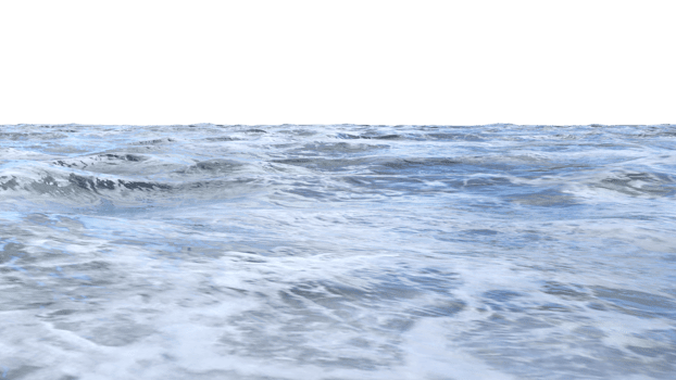 Water ripples surface isolated. 3d render png