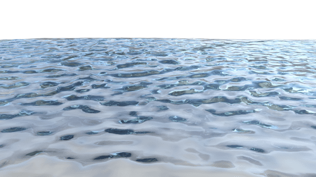 Water ripples surface isolated. 3d render png