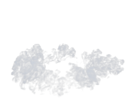 Flames and smoke for rocket launch. 3d render isolated png