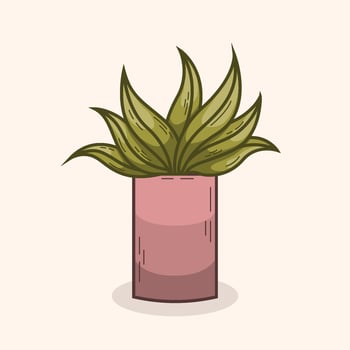 Flowerpots or Vases with Houseplants vector