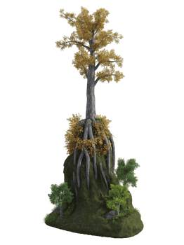 Fantastic tree isolated. 3d render png