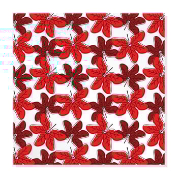 red abstract shape leaf pattern, unique design for beautiful gift wrapping. vector