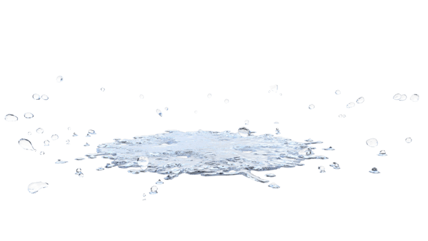 Water droplet splash isolated. 3d render png