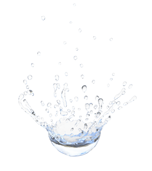 Water droplet splash isolated. 3d render png