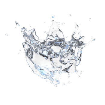 Water droplet splash isolated. 3d render png