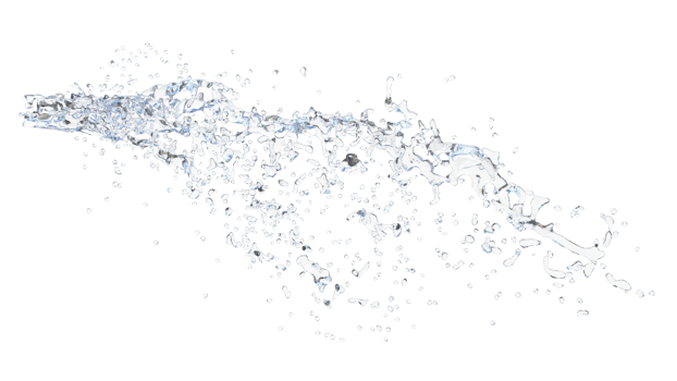 Water droplet splash isolated. 3d render png