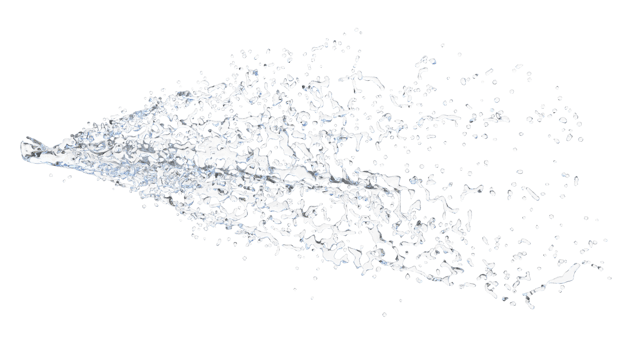 Water droplet splash isolated. 3d render png