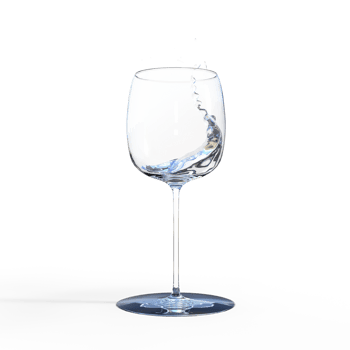 Water splash pouring into glass. 3d render isolated png
