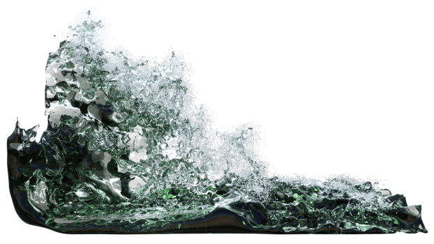 Water wave surface ripples isolated. 3d render png
