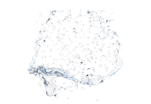 Water droplet splash isolated. 3d render png