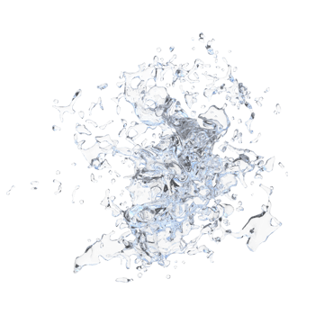 Water droplet splash isolated. 3d render png