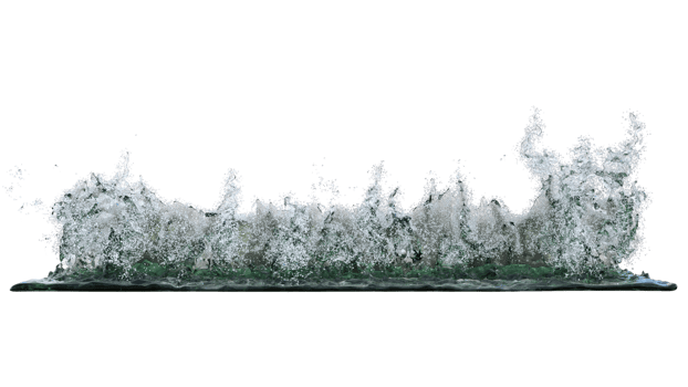 Water wave surface ripples isolated. 3d render png
