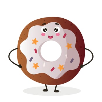 kawaii style donut kawaii cute donut vector