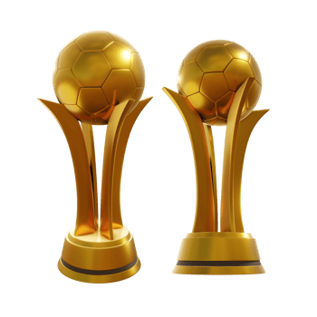 3d rendering of gold trophy football sports championship match perspective view png