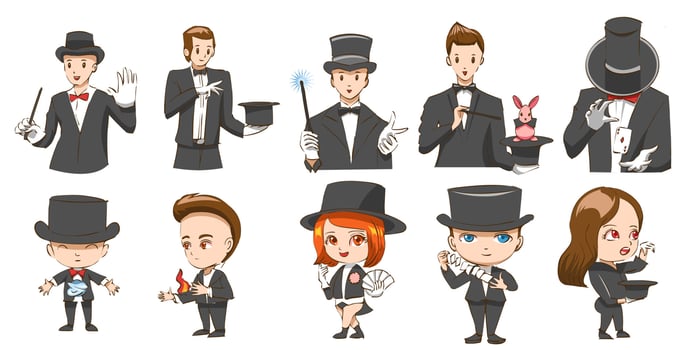 Magician vector set collection graphic clipart design