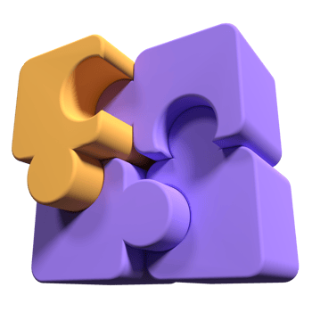 3d jigsaw puzzle pieces on transparent background. United four puzzles. Symbol of teamwork. Business concept. 3d render illustration png