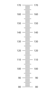 Stadiometer scale from 80 to 170 cm. Children height chart template for wall growth stickers vector
