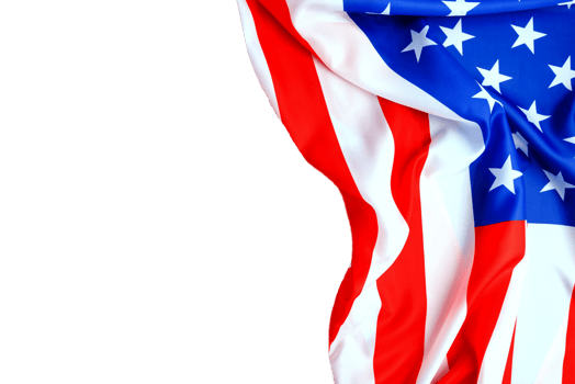 Flag of the united states isolated on a transparent background png