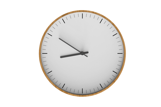 Brown wall clock isolated on a transparent background png