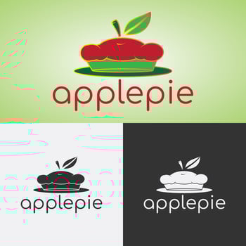 Logo Design with apple pie concept vector